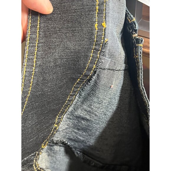 Retro Denim Ruffle Skirt Blue 8 Western Boho Indie Folk Hippie Country Farm 80s - Picture 8 of 11